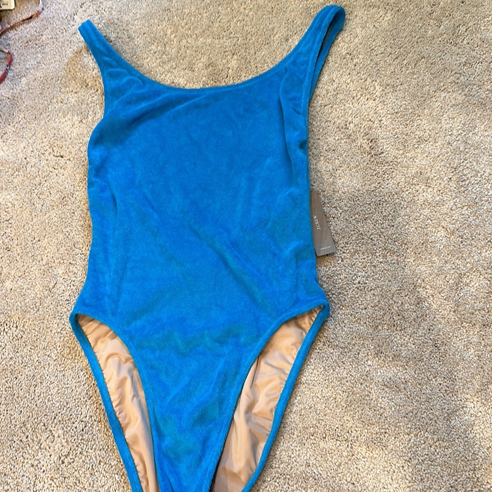 2 FOR $60 SWIM! J. Crew NWT Plunging Scoopback One Piece Terry Swimsuit Size 2